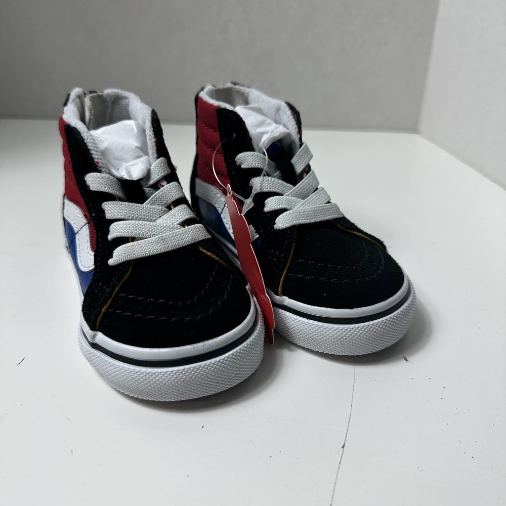 NEW Vans Toddler Sk8-Hi Zip Easy Logo Shoe Black Chili Pepper Size 4.0T - Picture 3 of 7